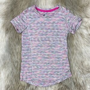 Small (6-6X) Champion Colorful Striped Kids Short Sleeve Athletic Shirt